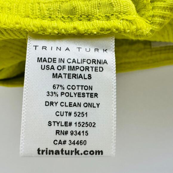 Trina Turk Ricardo Textured Limeade Shorts Size 4 Yacht Boat Summer Beach Prep - Picture 6 of 7